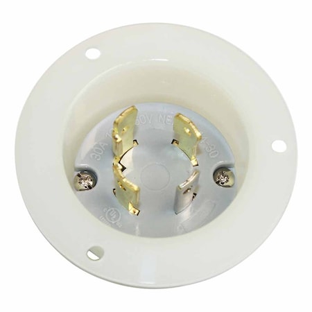 Superior Electric Locking Plug, L14-30P, 30 A, 125/250V AC, 3 Pole, White YGF172